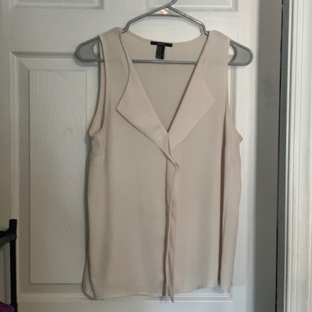 Cream Sleeveless Blouse